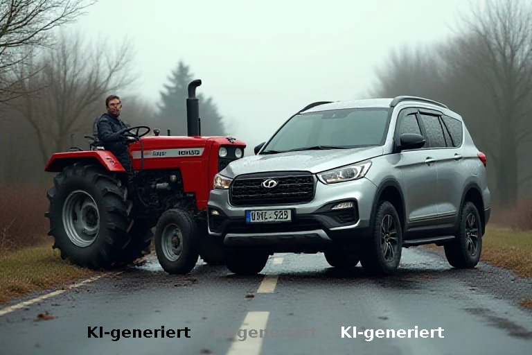 Kollision von Traktor und SUV in Ammersbek: Kind verletzt, Ursache unklar