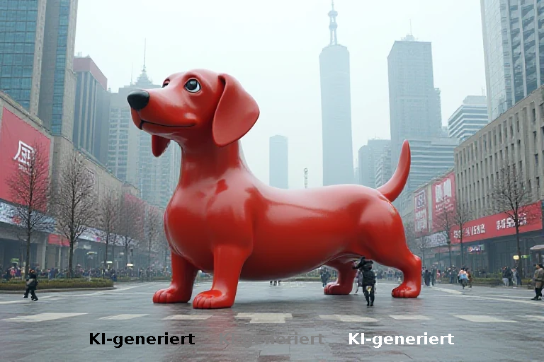 Koreanische Parfümmarke nutzt Riesen-Dackel als Marketing-Inszenierung in Shanghai