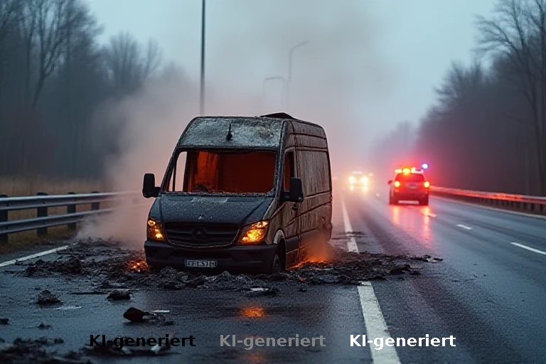Laminatbrand auf der A9: Vollsperrung und hohe Sachschäden