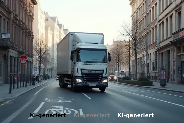 Lkw-Verkehr auf Fahrradstraße: Stadt und Polizei greifen durch Kontrollen ein
