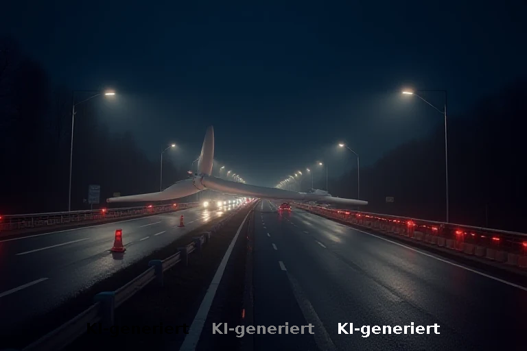 Logistikpanne: Überdimensionales Rotorblatt blockiert A43 und A2 bei Recklinghausen