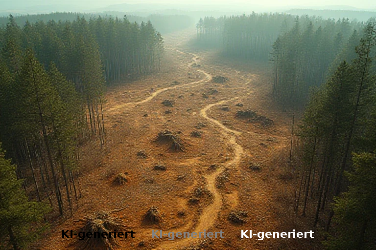 Luftbild zeigt Ausmaß der Waldzerstörung im Südwesten Frankreichs