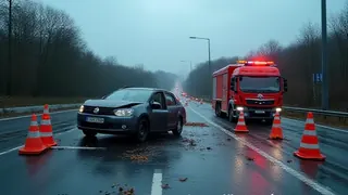 Massenaufprall auf der B16: Feuerwehr sichert Unfallstelle und leitet Umleitung ein