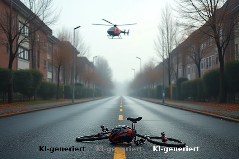 Medizinischer Notfall: Radfahrer stürzt in Burgheim und wird per Hubschrauber verlegt