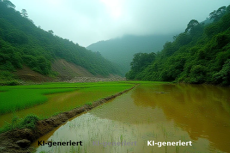 Monsumflut in Kerala: Überflutete Ackerflächen und Evakuierungen nach Hangrutsch