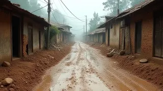 Nach Unwetter in Nepal: Anwohner räumen Schlamm aus zerstörten Häusern