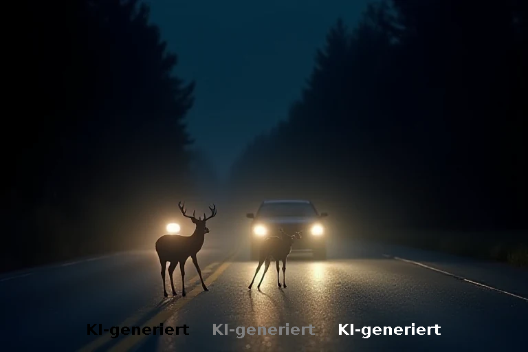 Nachts auf der Staatsstraße: Wildwechsel löst Kollision aus