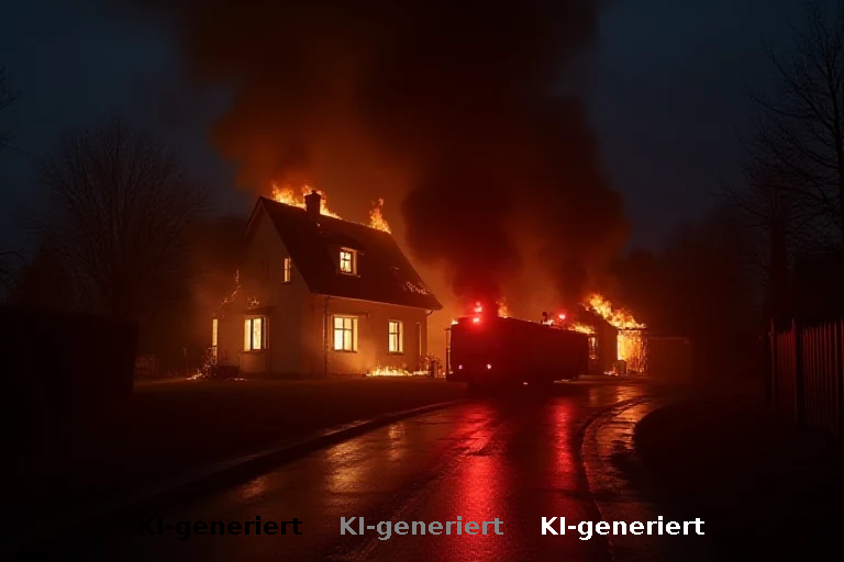 Nachtsbrand in Schleswig-Flensburg: Garage und Wohnhaus stark beschädigt