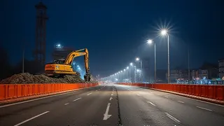 Nächtliche Vollsperrung der Nossener Brücke in Dresden wegen Rückbauarbeiten