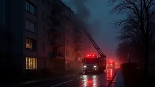 Neumünster: Säugling bei Kellerbrand per Drehleiter geborgen