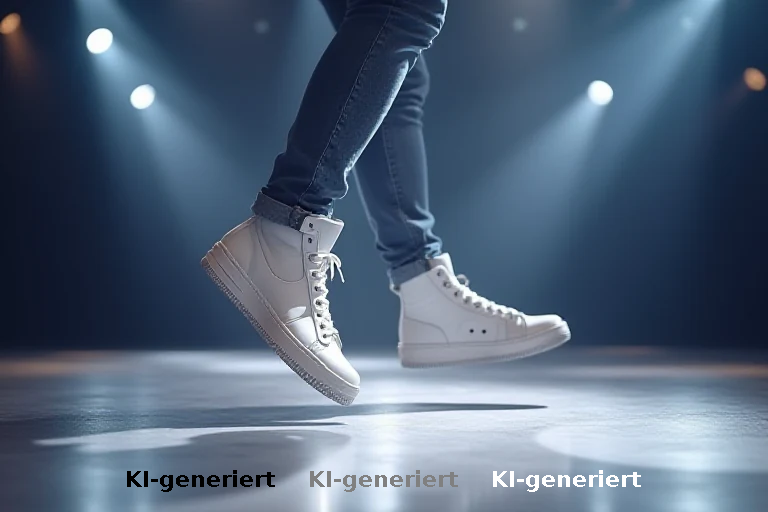Nico Santos trainiert Moonwalk-Schritte im Hamburger Musical-Theater
