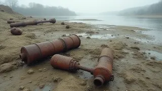 Niedrigwasser enthüllt historische Sprengstofffunde am Rhein