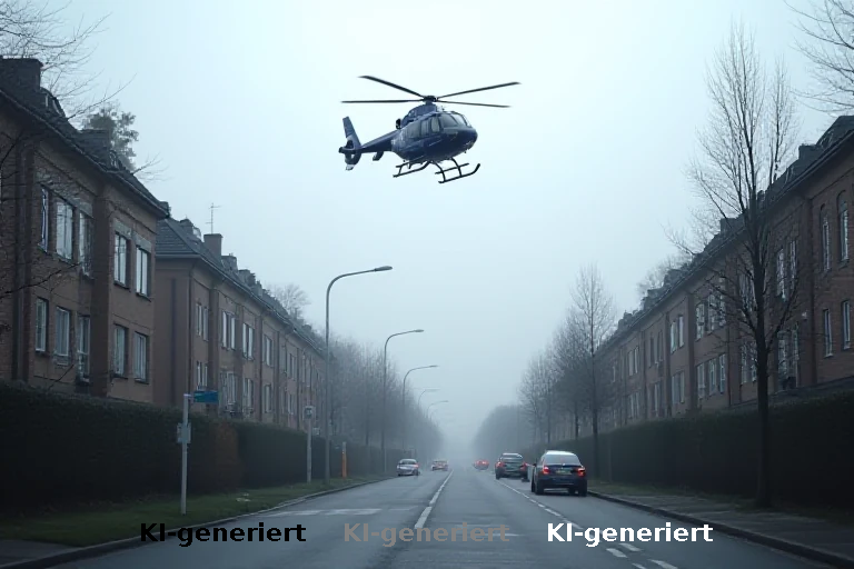 Polizeihubschrauber überwacht Fluchtort nach Einbruch in Münster