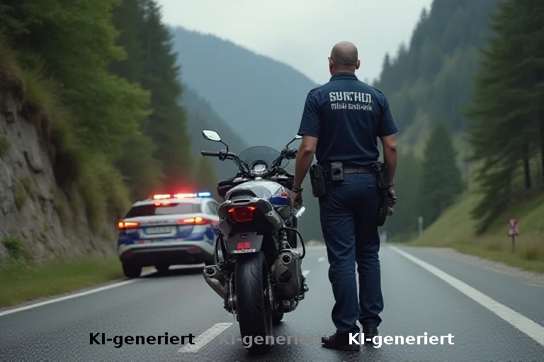 Polizeikontrolle an bayerischer Motorradkurve: Verdacht auf Kennzeichenmanipulation