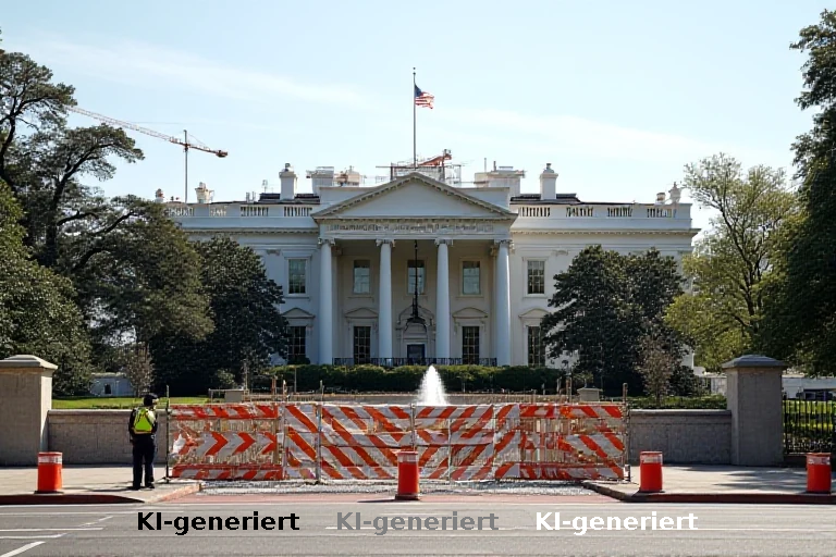 Präsident zeigt Schulkindern Baustellen am Weißen Haus