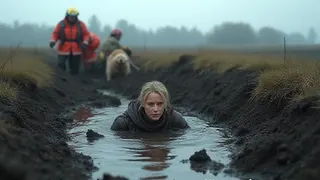Rettungsaktion in Moorlandschaft: Frau sinkt ein, Hund wird geborgen
