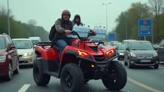 Rettungsgasse als Transportweg: DRK nutzt Quad zur Hitzeversorgung im Stau