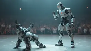 Roboter-Wettkampf in Peking: Sturz im Ring und Siegestanz des Gegners