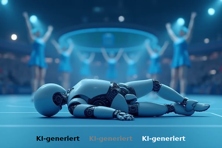 Robotersturz bei Weltmeisterschaft: Ablenkung durch digitale Cheerleader