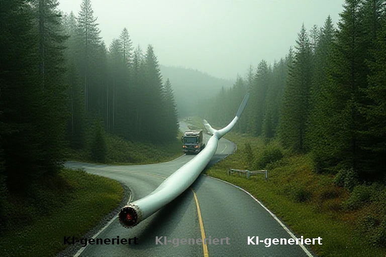 Rotorblatt stürzt beim Windradtransport ab Mitarbeiter entgeht nur knapp dem Tod
