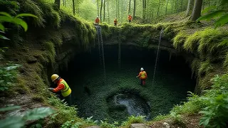 Säuberung des Naturdenkmals Grundloses Loch: Stadt Nordhausen beauftragt Firma GAI zur Entfernung von Algen und Pflanzen