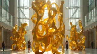 Satirische Goldskulptur im EU-Parlament: Künstler kritisiert US-Präsident als Klimahindernis