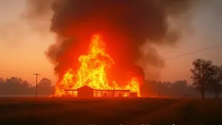 Scheunenbrand mit Übergreifen auf Wohnhaus: Großeinsatz in Rheinland-Pfalz