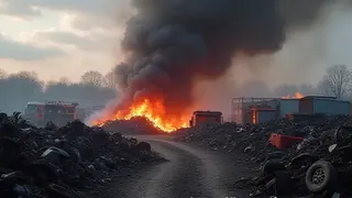 Schrottplatzbrand in Ilsfeld: Polizei beziffert Schaden und klärt Ursache