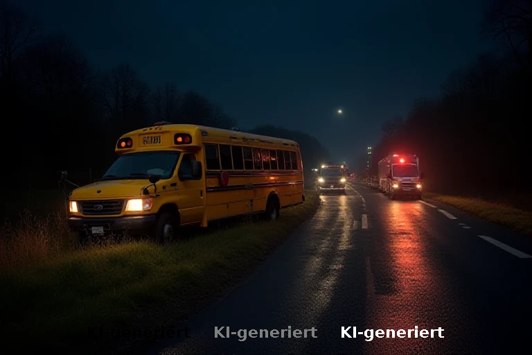 Schülerbusunfall in den Niederlanden: Elf Verletzte nach Abfahrt von der A28