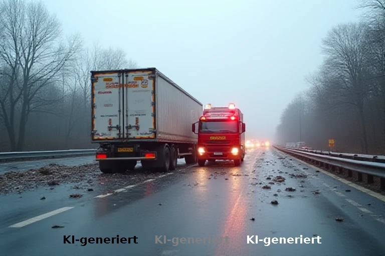 Schwere Kollision auf hessischer Autobahn: Lastwagen prallt in stehendes Rettungsfahrzeug