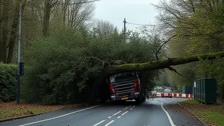 Schwerer Lkw-Unfall in Ahrensburg: Straße nach Kollision mit Baum gesperrt
