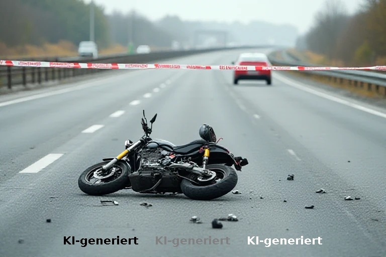 Schwerer Unfall auf A1: Motorradfahrerin stürzt in Gegenverkehr