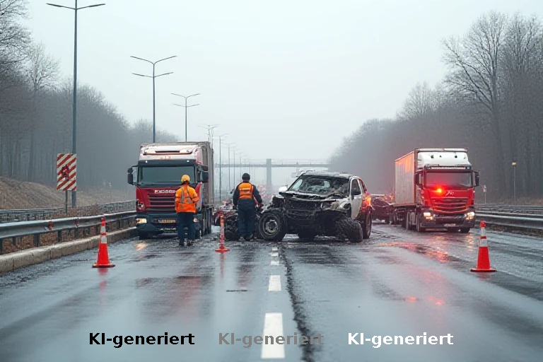 Schwerer Verkehrsunfall auf der B492: Sperrung und Rettungseinsätze