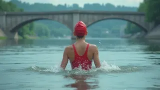 Sinnstiftende Distanz: Extremschwimmerin nutzt Rhein für Kinderförderung