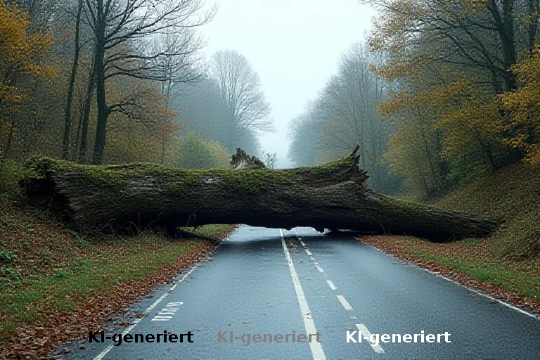 Sturmschäden: B192 bleibt wegen Baumgefahr weiterhin dicht