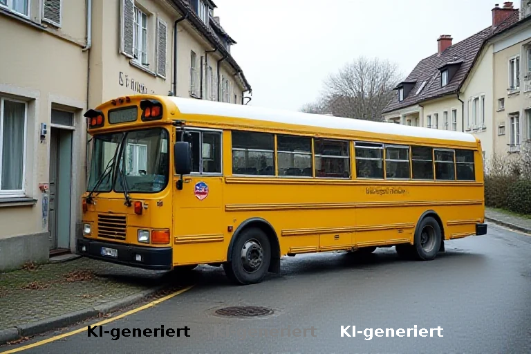 Technischer Defekt als Auslöser: Schulbus rollt in Völklingen unkontrolliert gegen Wohnhaus