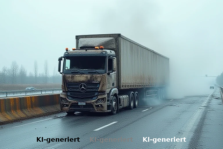Technischer Defekt löst Brand an Lastwagen auf der B96 aus