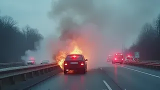 Technisches Versagen auf der A8: Stau und Sperrung nach Fahrzeugbrand
