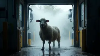 Tierische Chaosfahrt: Schaf übersteht Waschanlage im Bus