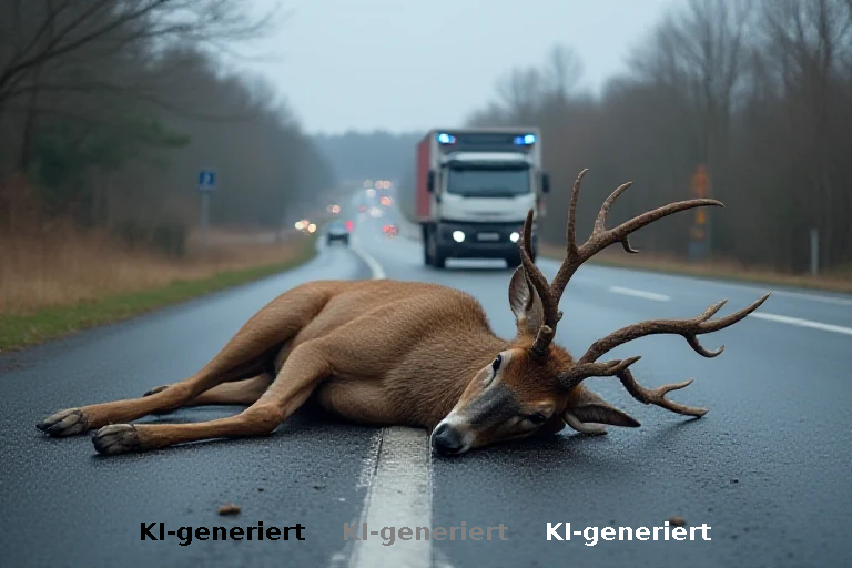 Tödlicher Kollisionsmechanismus: Reh als Projektil im Lkw