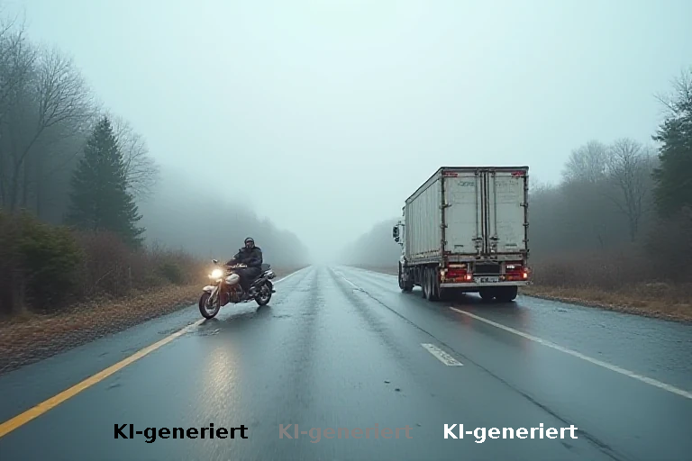 Tödlicher Kontrollverlust: Motorradfahrschülerin stirzt auf nasser Autobahn und wird von Lkw erfasst