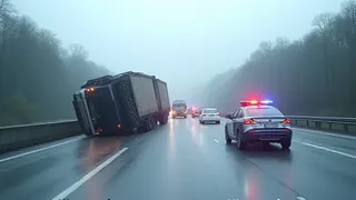 Unfall auf A61: Verkehrschaos durch umgekippten Sattelzug