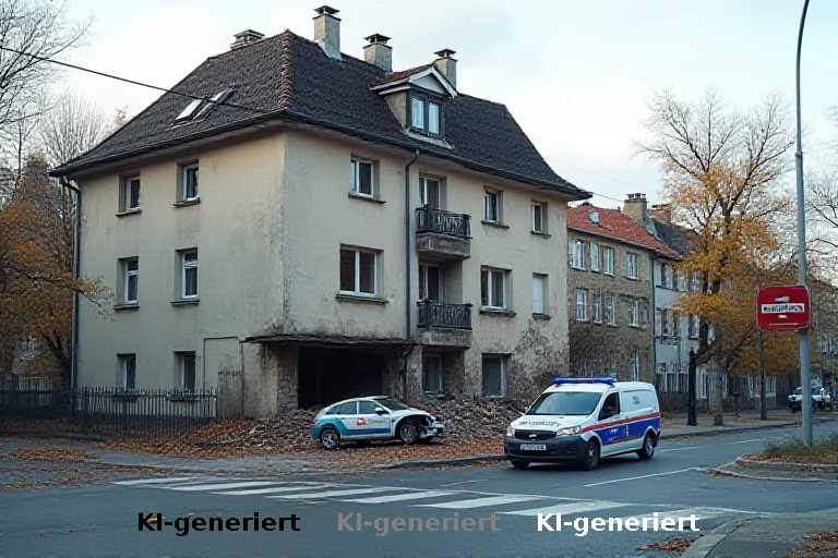 Unfall in Kissing: Fahrzeug beschädigt Wohnhaus schwer