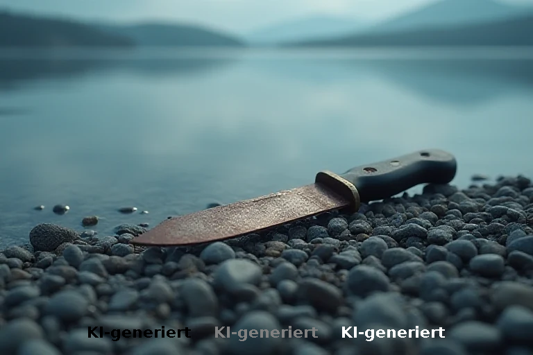 Versteckte Gefahr am Seeufer: Ein Messer im Kies als Warnsignal für Badende