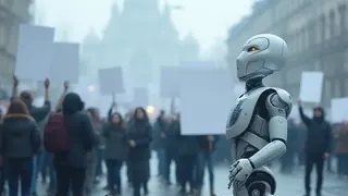 Warschau: Demonstranten fordern mit Roboterbegleitung rasche KI-Regulierung
