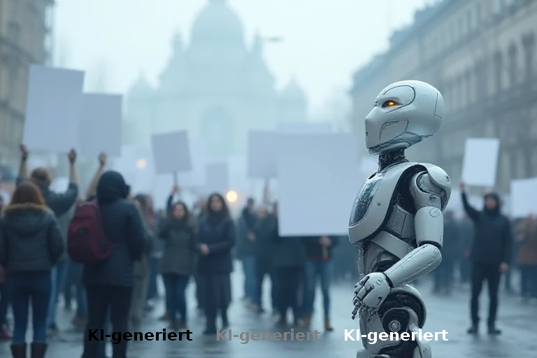 Warschau: Demonstranten fordern mit Roboterbegleitung rasche KI-Regulierung