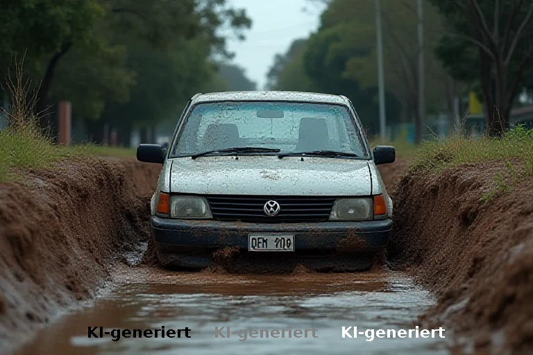 Wasserschaden in Perth: Auto stürzt in Straßenschlucht, Anwohner ohne Versorgung