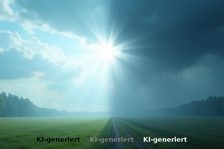 Wetterlage: Sonne im Westen, Wolken und Regen im Osten