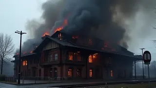 Zerstörung historischer Infrastruktur: Bahnstrecke und Gaststätte durch Feuer lahmgelegt