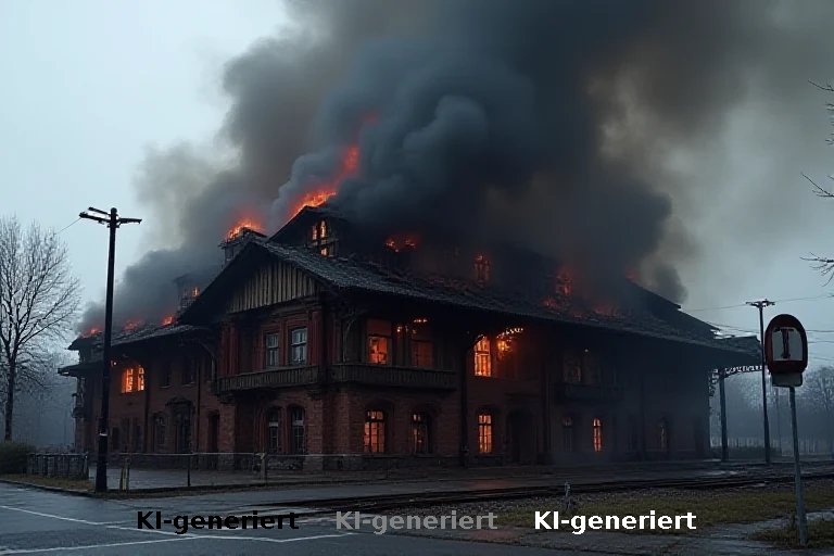 Zerstörung historischer Infrastruktur: Bahnstrecke und Gaststätte durch Feuer lahmgelegt